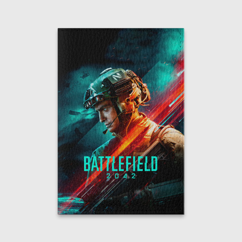 Обложка для паспорта матовая кожа Battlefield 2042 game art, цвет черный