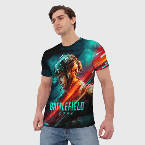 Мужская футболка 3D Battlefield 2042 game art, цвет 3D печать - фото 3