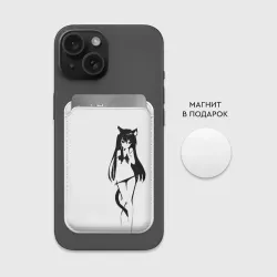 Картхолдер Magsafe магнитный Чб Неко в лифчике - фото 2