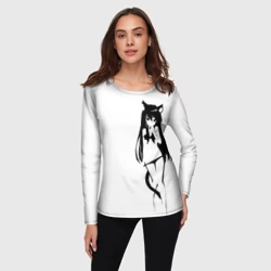 Женский лонгслив 3D Чб Неко в лифчике - фото 2