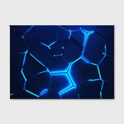 Холст прямоугольный 3D плиты neon steel неоновые плиты - фото 2