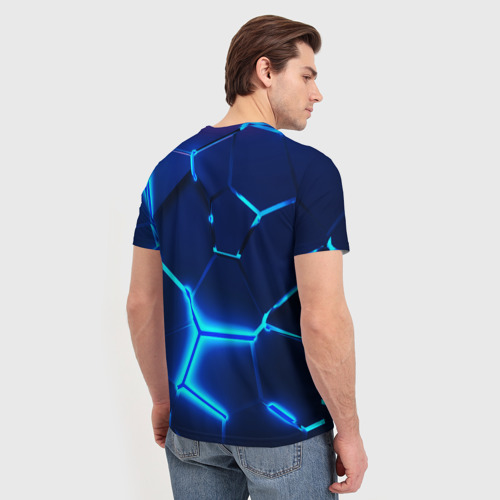 Мужская футболка 3D 3D ПЛИТЫ | NEON STEEL | НЕОНОВЫЕ ПЛИТЫ , цвет 3D печать - фото 4