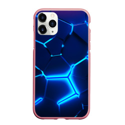 Чехол для iPhone 11 Pro матовый 3D плиты neon steel неоновые плиты