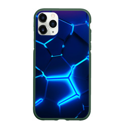 Чехол для iPhone 11 Pro матовый 3D плиты neon steel неоновые плиты