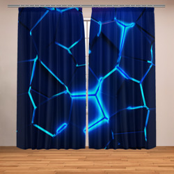 Фотошторы 3D плиты neon steel неоновые плиты
