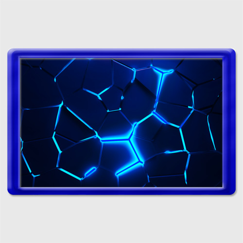 Магнит 45*70 3D плиты neon steel неоновые плиты, цвет синий