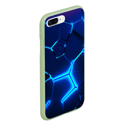 Чехол для iPhone 7Plus/8 Plus матовый 3D плиты neon steel неоновые плиты, цвет салатовый - фото 3