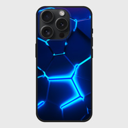 Чехол силиконовый для Apple iPhone 15 Pro матовый 3D плиты neon steel неоновые плиты