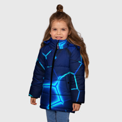 Зимняя куртка для девочек 3D 3D ПЛИТЫ | NEON STEEL | НЕОНОВЫЕ ПЛИТЫ  - фото 2