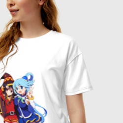 Женская футболка хлопок Oversize Aqua Meg - фото 2