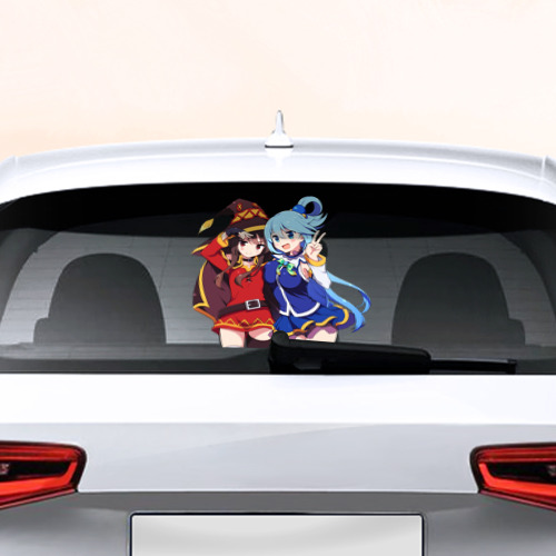 Наклейка на авто — для заднего стекла с принтом Aqua Meg, вид спереди №1