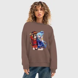 Женский свитшот oversize без начеса хлопок Aqua Meg - фото 2