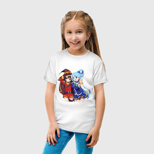 Детская футболка хлопок Aqua Meg, цвет белый - фото 5