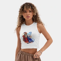 Женская укороченная майка-топ хлопок Aqua Meg - фото 2