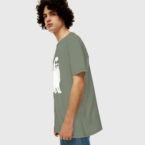 Мужская футболка хлопок Oversize Шкодливый Чихуахуа, цвет авокадо - фото 5