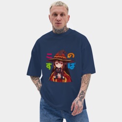Мужская футболка Oversize хлопок texturе Meg Black Cаt - фото 2