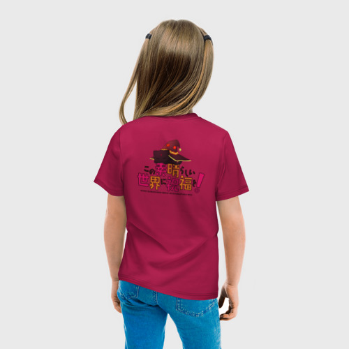 Детская футболка хлопок Meg Black Cаt, цвет маджента - фото 6