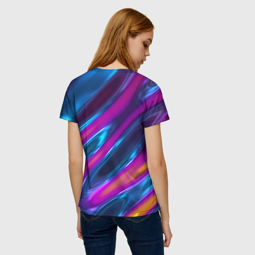 Женская футболка 3D Игра в кальмара  переливающийся фон, цвет 3D печать - фото 4