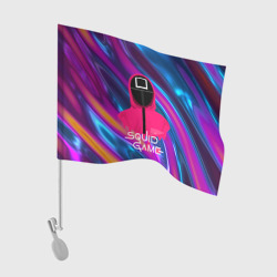 Флаг для автомобиля Игра в кальмара  переливающийся фон