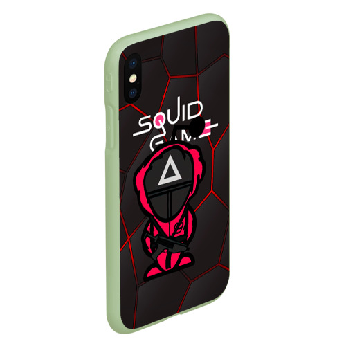 Чехол для iPhone XS Max матовый Squid game black, цвет салатовый - фото 3