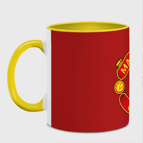 Кружка с полной запечаткой Manchester United F.C, цвет белый + желтый - фото 2