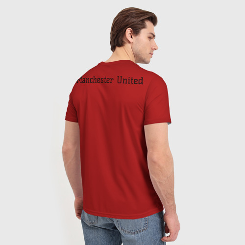Мужская футболка 3D с принтом Manchester United FC, вид сзади #2