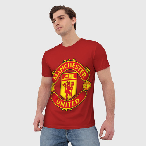 Мужская футболка 3D с принтом Manchester United FC, фото на моделе #1