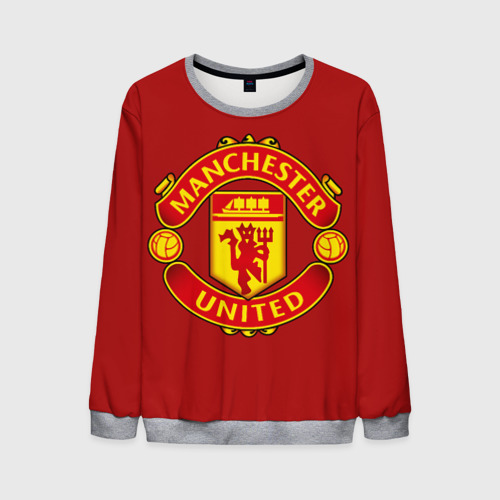 Мужской свитшот 3D Manchester United F.C, цвет меланж