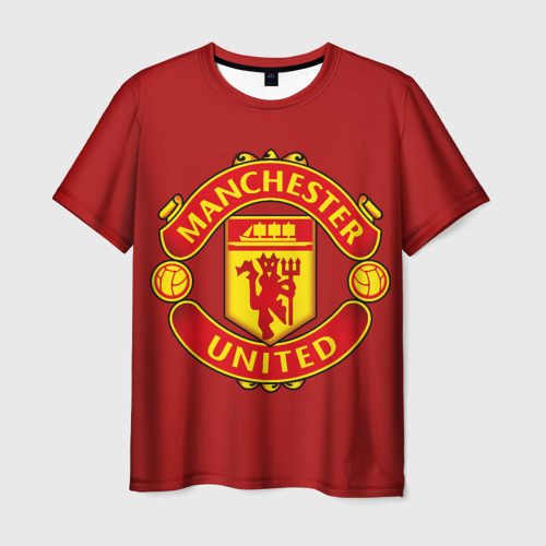 Мужская футболка 3D с принтом Manchester United FC, вид спереди #2