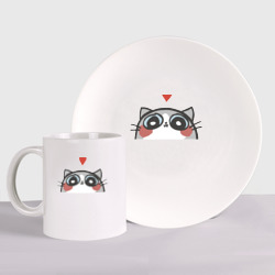 Набор: тарелка + кружка Котя влюбился