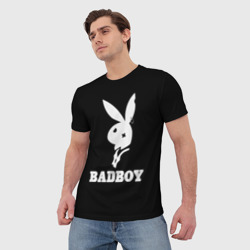 Мужская футболка 3D Bad boy кролик нефор - фото 2