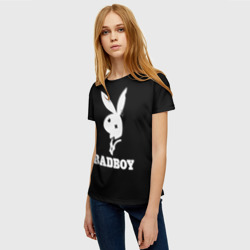 Женская футболка 3D Bad boy кролик нефор - фото 2
