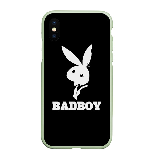 Чехол для iPhone XS Max матовый Bad boy кролик нефор, цвет салатовый