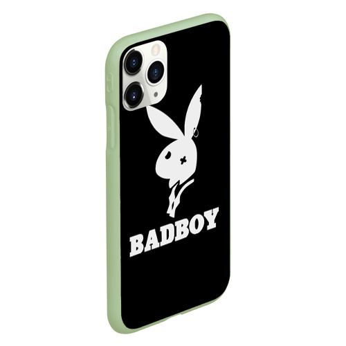 Чехол для iPhone 11 Pro матовый Bad boy кролик нефор, цвет салатовый - фото 3