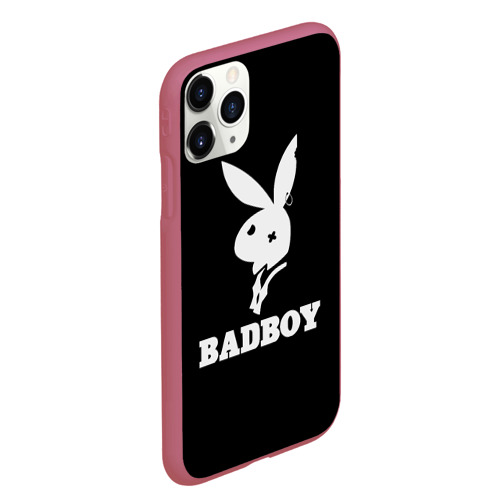 Чехол для iPhone 11 Pro Max матовый Bad boy кролик нефор, цвет малиновый - фото 3