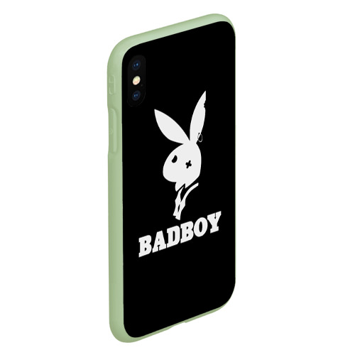 Чехол для iPhone XS Max матовый Bad boy кролик нефор, цвет салатовый - фото 3