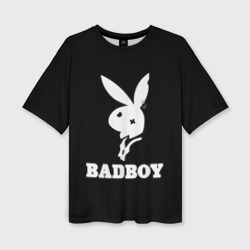 Женская футболка oversize 3D Bad boy кролик нефор