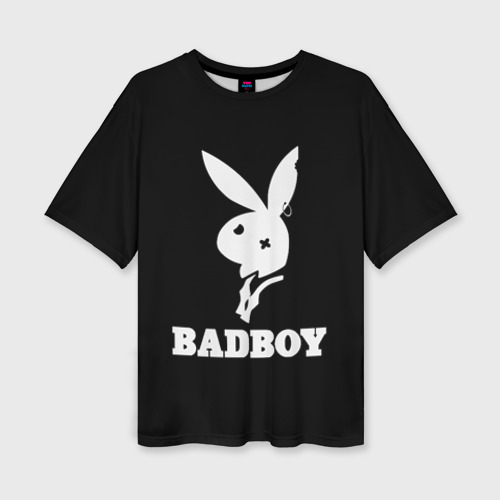 Женская футболка oversize 3D Bad boy кролик нефор, цвет 3D печать