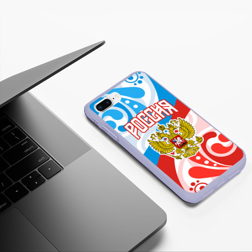 Чехол для iPhone 7Plus/8 Plus матовый Россия! Герб, цвет светло-сиреневый - фото 5