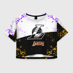 Женская футболка Crop-top 3D Коби Брайант Los Angeles Lakers,