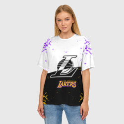 Женская футболка oversize 3D Коби Брайант Los Angeles Lakers, - фото 2