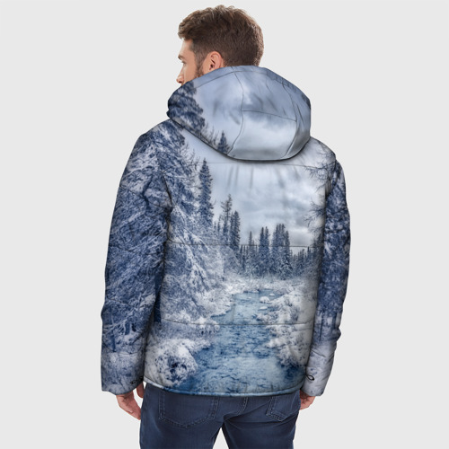 Мужская зимняя куртка 3D Снежный пейзаж, цвет черный - фото 4