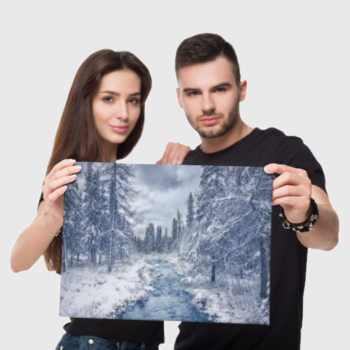 Холст прямоугольный Снежный пейзаж, цвет 3D печать - фото 5