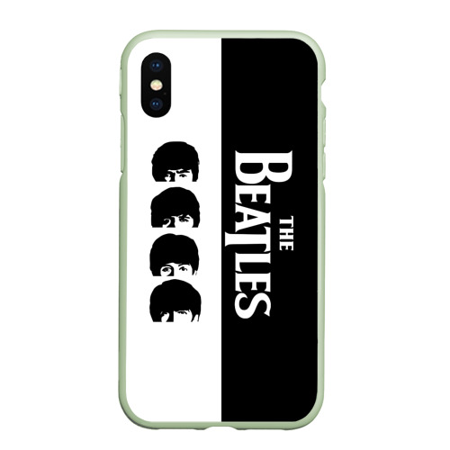 Чехол для iPhone XS Max матовый The Beatles черно - белый партер, цвет салатовый