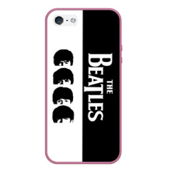 Чехол для iPhone 5/5S матовый The Beatles черно - белый партер