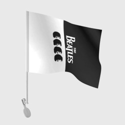 Флаг для автомобиля The Beatles черно - белый партер
