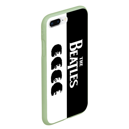 Чехол для iPhone 7Plus/8 Plus матовый с принтом The Beatles черно - белый партер, вид сбоку #3