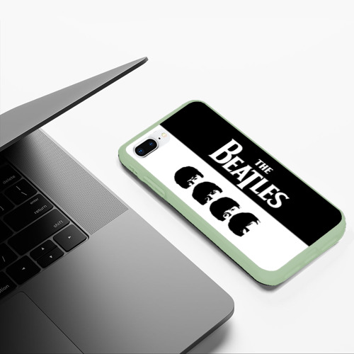 Чехол для iPhone 7Plus/8 Plus матовый с принтом The Beatles черно - белый партер, фото #5