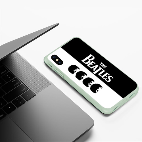 Чехол для iPhone XS Max матовый The Beatles черно - белый партер, цвет салатовый - фото 5