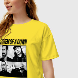 Женская футболка хлопок Oversize Участники группы System of a Down - фото 2